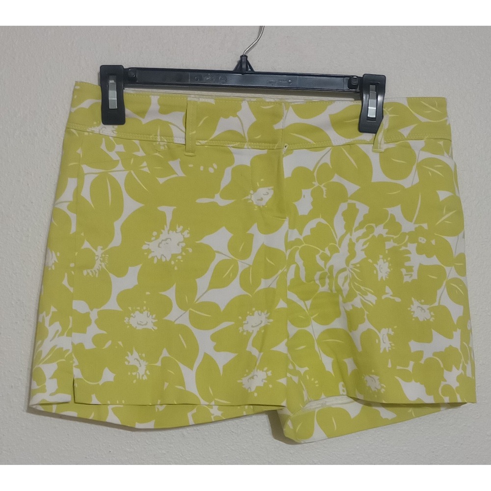 The Limited Womens Floral Shorts Yellow White Size 4 Cotton Blend